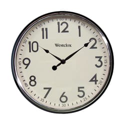 Westclox 12 in. L X 12 in. W Indoor Analog Wall Clock Glass Black