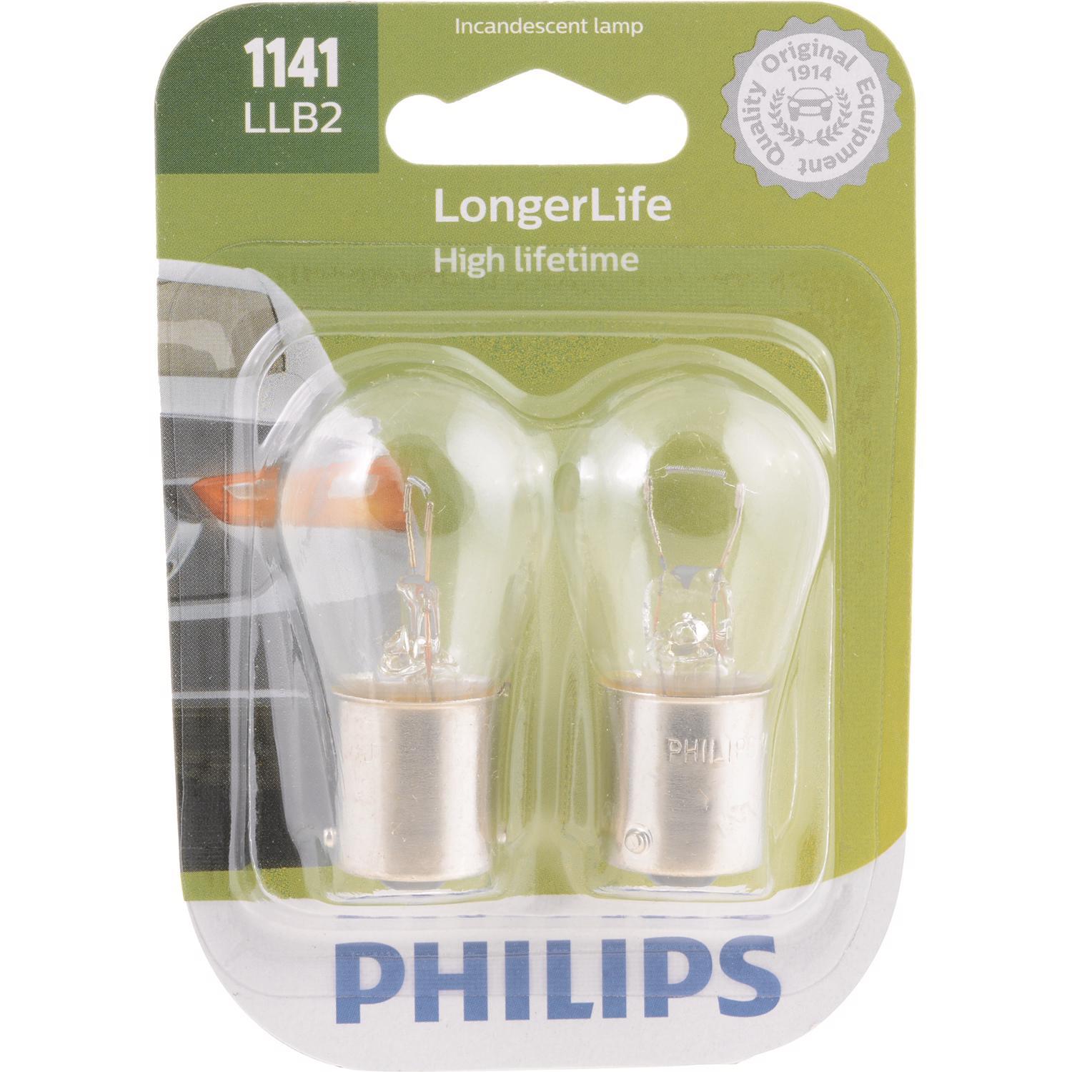 Photos - Light Bulb Philips LongerLife Incandescent Back-Up/Cornering/Stop/Turn Miniature Automotive Bulb 1141LLB2 