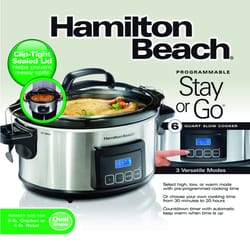 Hamilton Beach 6 qt Silver Stainless Steel Programmable Slow Cooker