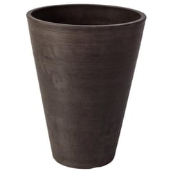 Algreen Products 13 in. H X 10 in. D Plastic Taper Spun Planter Chocolate