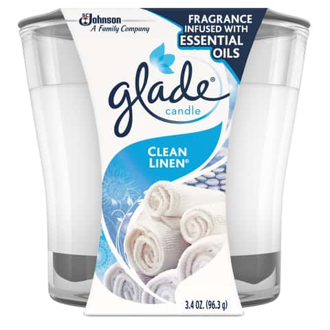 Glade Candle, Clean Linen, 3.4 oz, (Pack of 2)