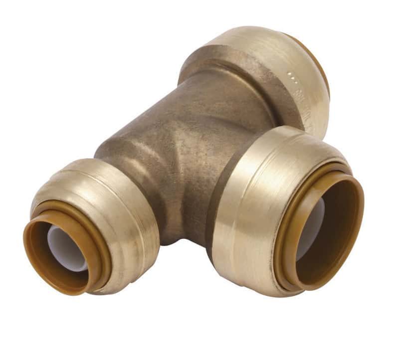 SharkBite 3/4 in. Push x 1/2 in. Dia. Push Brass Reducing Tee - Ace ...