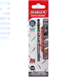 Diablo Metal Demon 15/64 in. X 3.7 in. L Stainless Steel Drill Bit 3-Flat Shank 1 pc
