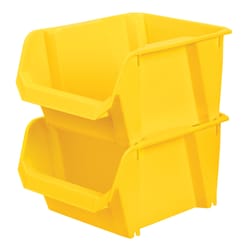 Stanley 7 in. W X 5 in. H X 9.5 in. D Storage Bin Set Impact-Resistant Poly 4 compartments Yellow