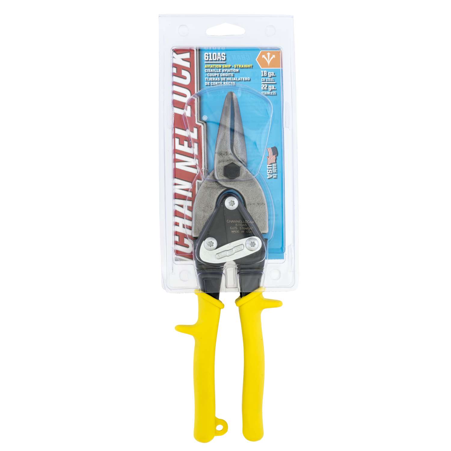 Channellock 10 in. Drop Forged Steel Straight Aviation Snips 22 Ga. 1 ...