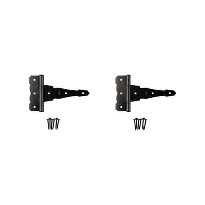 National Hardware 6 in L Black Ornamental Reversible T National Hardware 6 in L Black Ornamental Reversible T