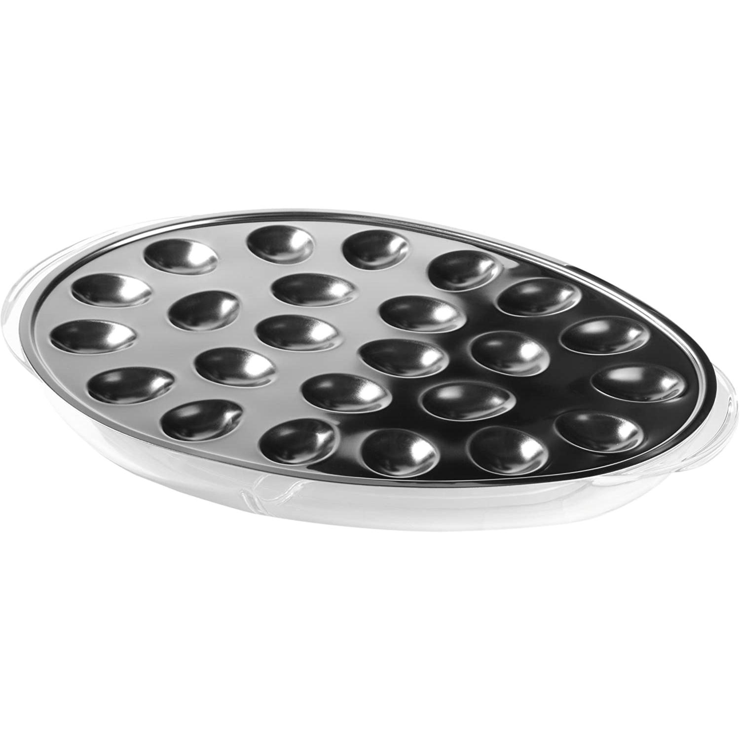 Prodyne Silver Acrylic Iced Egg Platter Sansujyuku sansujyuku.com