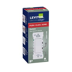 Leviton Decora Edge 15 amps Single Pole Rocker Rocker Switch White 1 pk