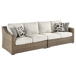 Signature Design by Ashley Beachcroft Brown Aluminum Frame Relaxer Loveseat Beige