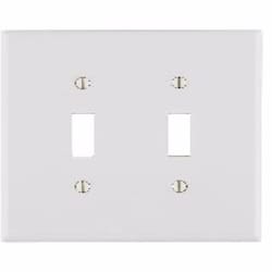 Leviton Antimicrobial Powder Coated White 2 gang Thermoset Plastic Toggle Wall Plate 1 pk