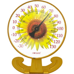 Conant Sunflower Thermometer Aluminum Gold