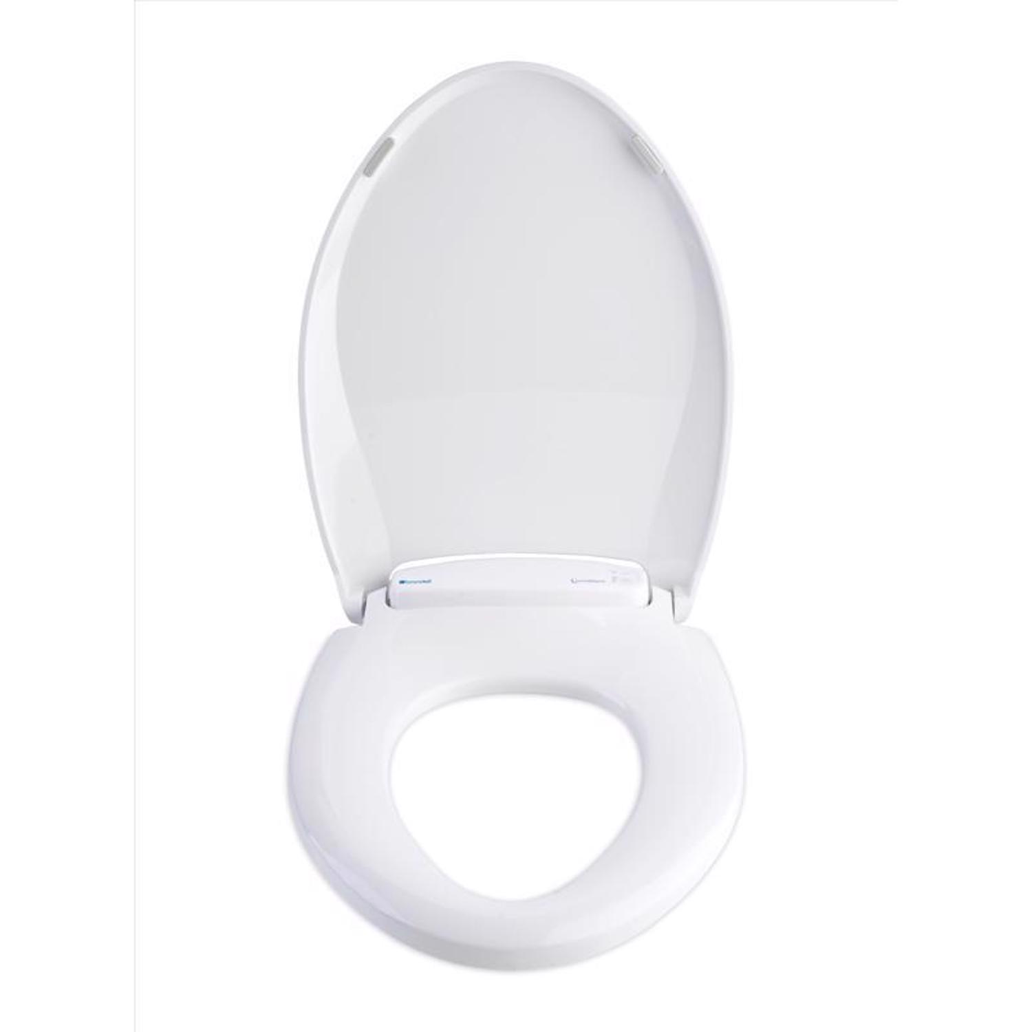 Brondell LumaWarm Slow Close Round White Plastic Night Light Toilet Seat