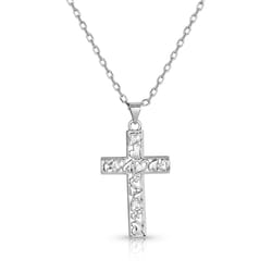 Montana Silversmiths Women's Heartfelt Faith Cross Silver Necklace