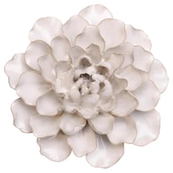Chive English Garden 2.6 in. H X 5.9 in. L Glazed White Ceramic Water Lily Wall Flower