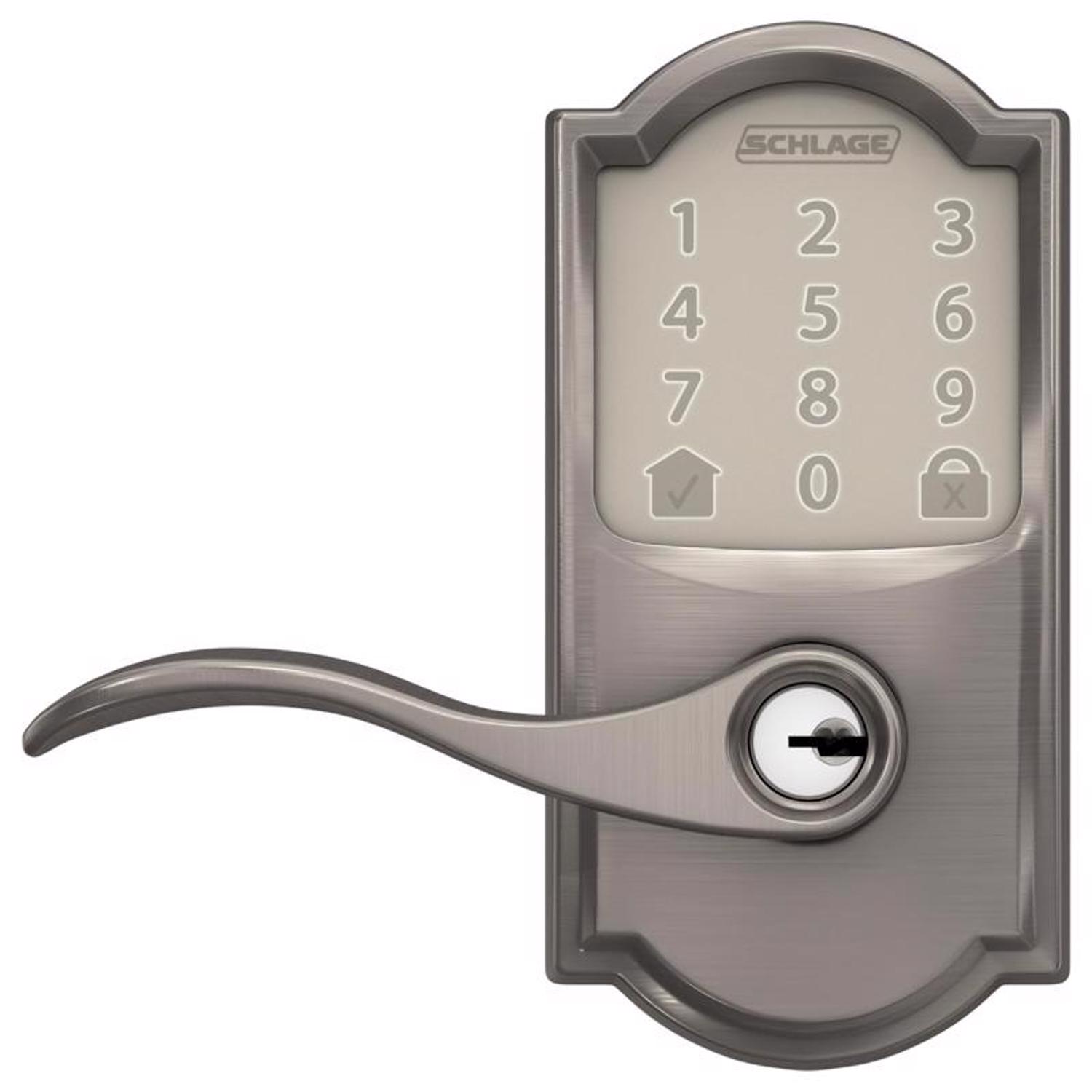 Schlage Encode Satin Nickel Metal Wi-Fi Deadbolt with Accent Lever