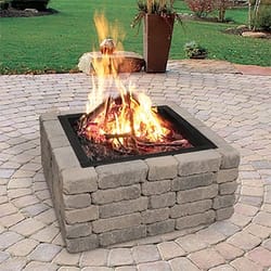 Blue Sky Outdoor Living 10 in. H X 36 in. W Steel Square Fire Ring or Block Insert Fire Ring For Woo