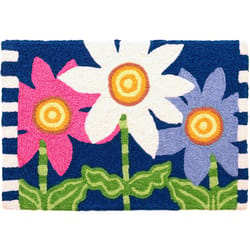 Jellybean 30 in. W X 20 in. L Multicolored Evening Daisies Polyester Accent Rug