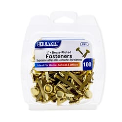 Bazic Products 1 in. Gold Fasteners 100 pk