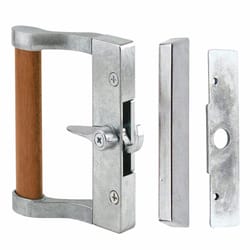 Prime-Line Zinc Plated Zinc/Wood Indoor and Outdoor Patio Door Handle Set