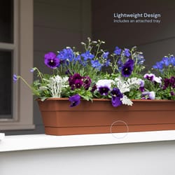 Bloem Dura Cotta 5.75 in. H X 30 in. W X 7.5 in. D Plastic Window Box Terra Cotta