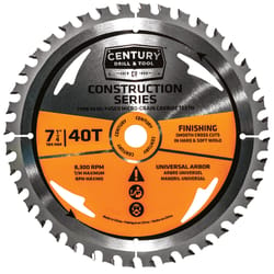 Century Drill & Tool 7-1/4 in. D X 5/8 in. Carbide Tipped Finishing Saw Blade 40 teeth 10 pc