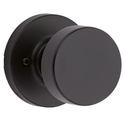 Kwikset Signature Series Pismo Knob x Round Rose Iron Black Dummy Knob Right or Left Handed