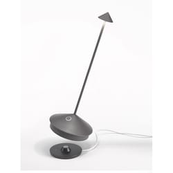 Zafferano Pina 11.4 in. Matte Gray Table Lamp