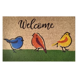 First Concept 18 in. W X 30 in. L Multi-Color Welcome Birds Coir Door Mat