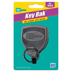 Lucky Line Key Bak Plastic Black Clip on Key Reel
