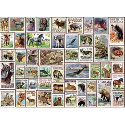 Eurographics Vintage Stamps Animals of North America Jigsaw Puzzles Multicolored 500 pc