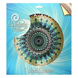 Spinfinity Designs Multi-color Stainless Steel 12 in. Mandala Earth Large Outdoor Spinner