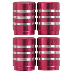 Custom Accessories Red Valve Caps 1 pk