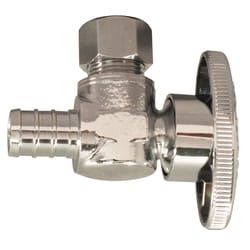 Apollo 1/2 in. PEX Barb in to X 3/8 in. Compression Brass Angle Stop Valve