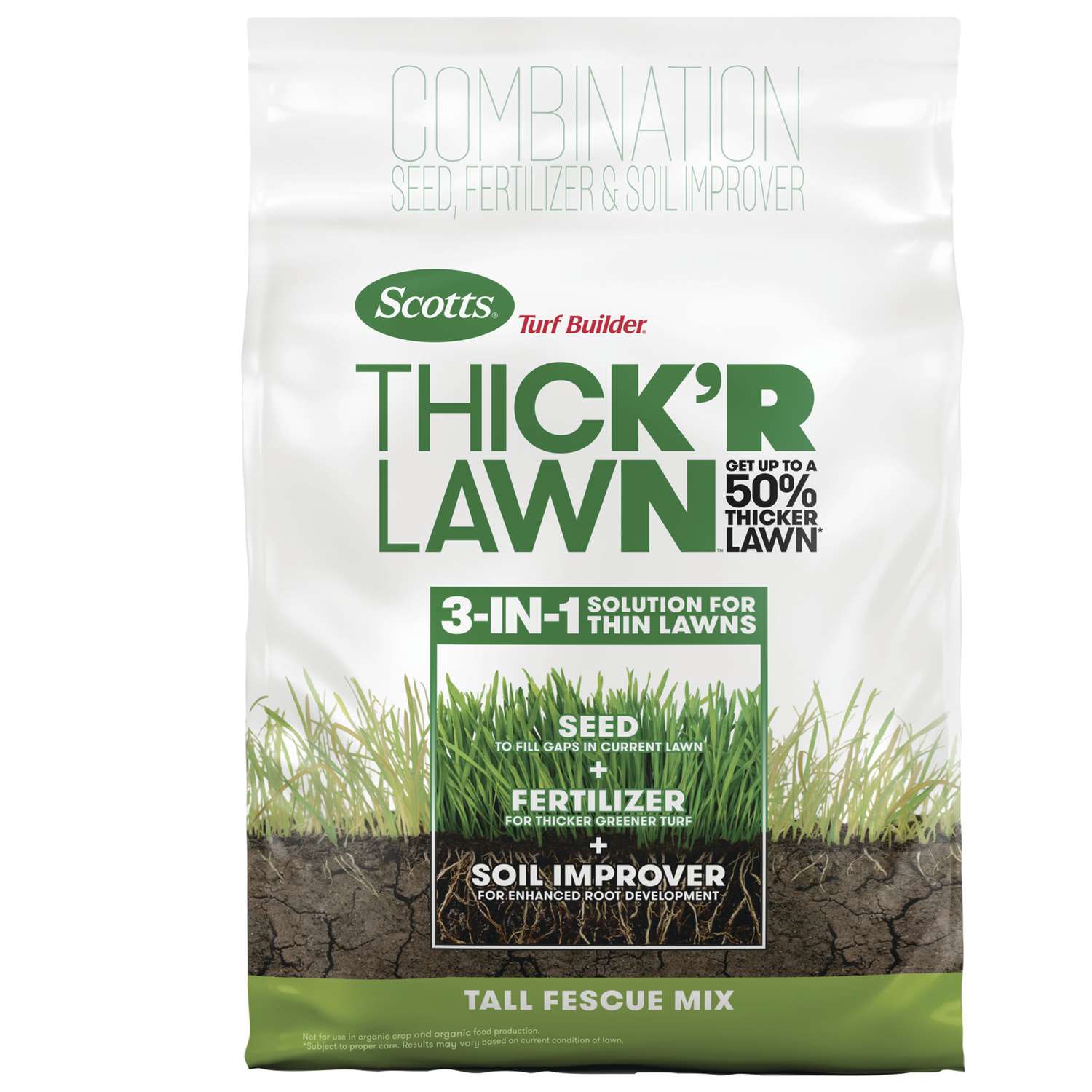 Scotts Turf Builder Thick'R Lawn Tall Fescue Grass Fertilizer, Seed