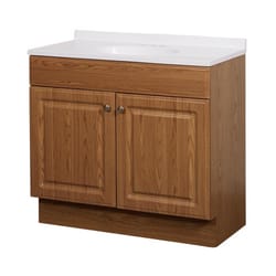 Zenna Home Single Oak Vanity Combo 36 in. W X 18 in. D X 35 in. H