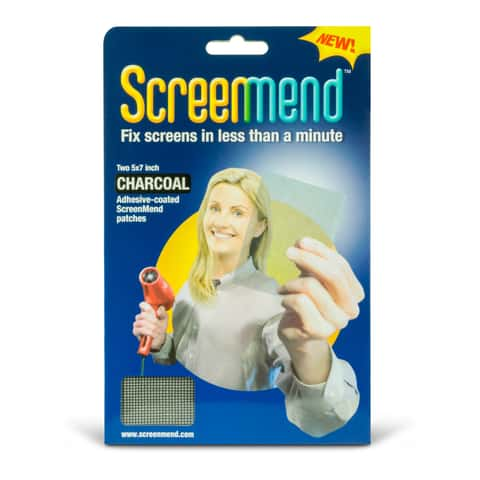 Screenmend Charcoal Fiberglass Screen Repair Patch 5 in. W X 7 in. L 2 pk -  Ace Hardware