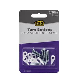 M-D BUILDING PRODUCTS White Plastic Turn Button 5/16 in. H 8 pc
