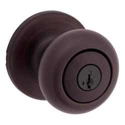 Kwikset SmartKey Security Cove Venetian Bronze Entry Door Knob KW1 2-3/4 in.