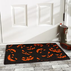 Home & More 1.42 W X 2.42 L Multi-color Scary Pumpkins Coir Door Mat