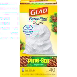 Glad ForceFlex 13 gal Pine Kitchen Trash Bags Drawstring 40 pk
