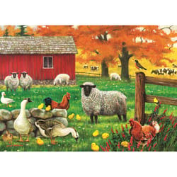 Cobble Hill Sheep Farm Jigsaw Puzzle Multicolored 35 pc