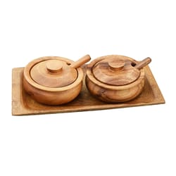 Pacific Merchants Natural Acacia Wood Condiment Bowl 1 pk