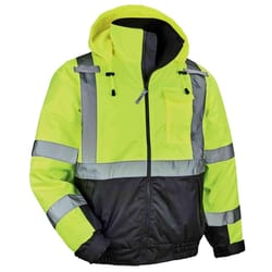 Ergodyne GloWear L Long Sleeve Unisex Hooded Safety Rain Jacket Lime
