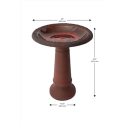 Algreen Products Red Plastic 25 in. Acerra Planters Bird Bath