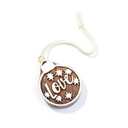Matr Boomie Hima Bindu Natural/White Love Ornament 0.5 in.