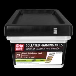 Grip-Rite 2-3/8 in. L X 11-1/2 Ga. Angled Strip Hot-Dip Galvanized Framing Nails 21 deg 1000 pk