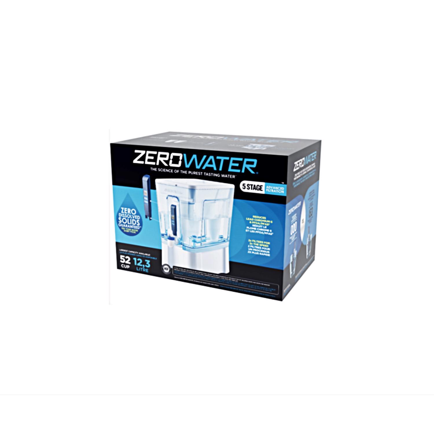 Photos - Kitchen Container ZeroWater Ready-Read 52 cups Blue/White Water Filtration Dispenser ZD-052 