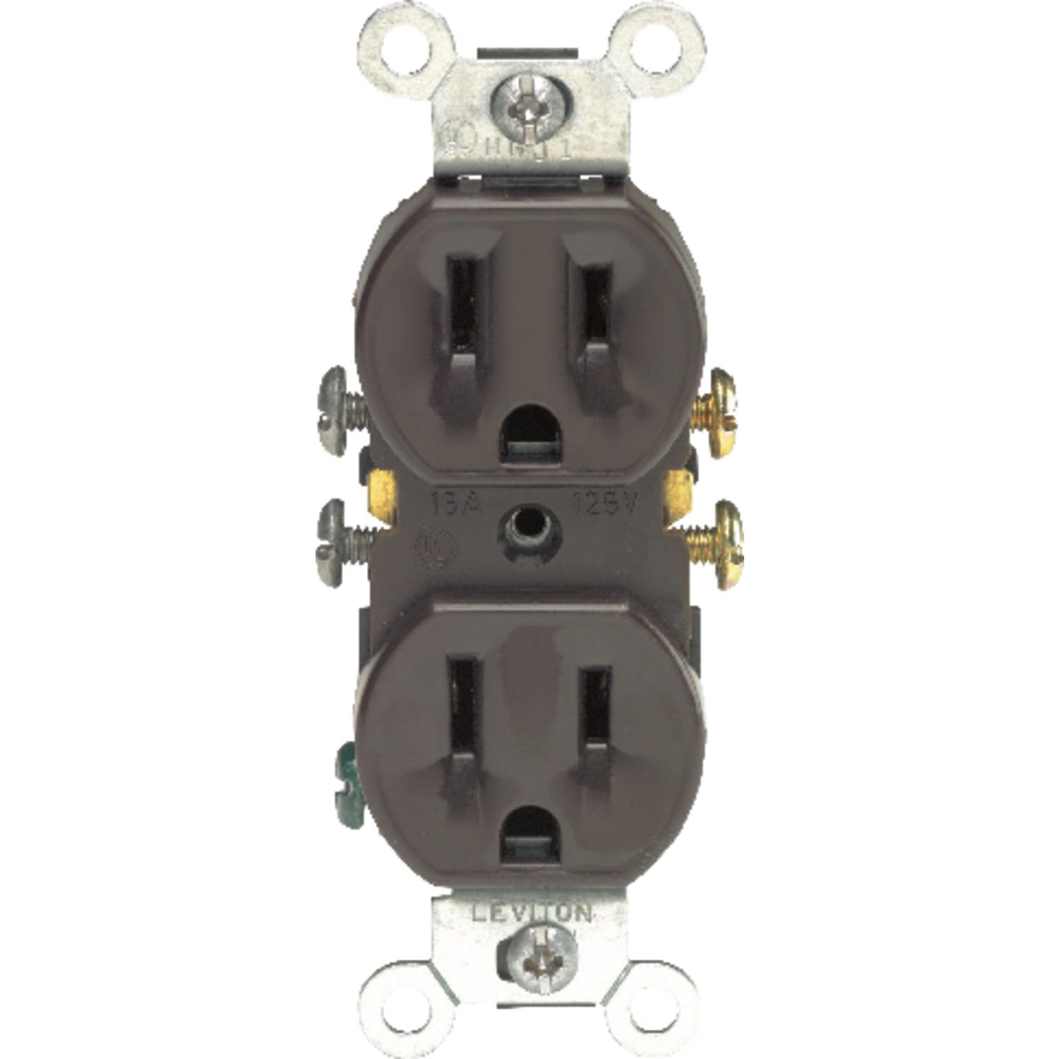 UPC 078477151303 product image for Leviton Brown Duplex Grounding Receptacle (05320-0CP) | upcitemdb.com