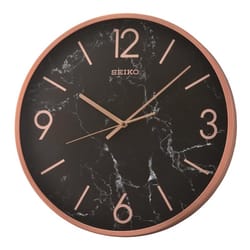 Seiko 16 in. L X 16 in. W Indoor Transitional Analog Wall Clock Glass/Plastic Black