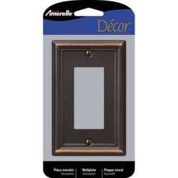Amerelle Chelsea Aged Bronze 1 gang Stamped Steel Decorator Wall Plate 1 pk
